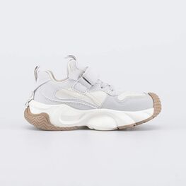 644494-72 Кроссовки на липучке Акценты для девочки серый + бежевый фото №2