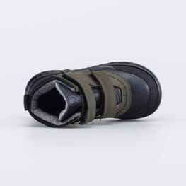 352410-37 Кожаные утепленные ботинки Смайл для мальчики оливковый + черный фото №4