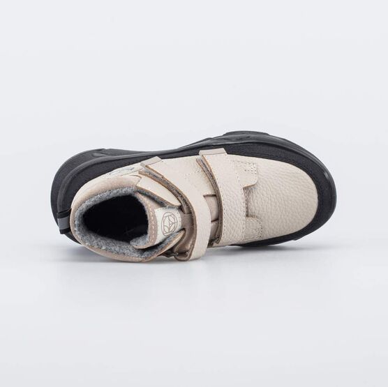 352418-31 Кожаные ботинки утепленные 1936 для девочки бежевый + черный фото №4