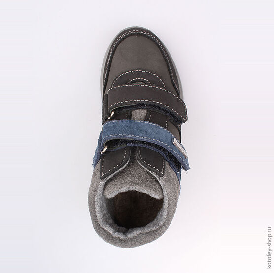 452086-31 Ботинки для мальчики чер-сер фото №4