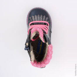 152177-33 Ботинки для девочки син-роз фото №4