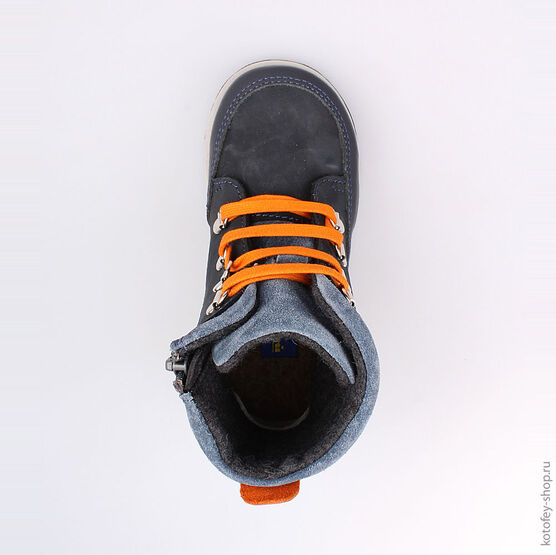 352107-34 Ботинки для мальчики светло-синий фото №4