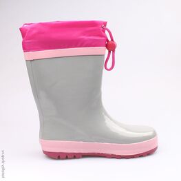 566134-11 Резиновые сапоги для девочки сер-роз фото №2