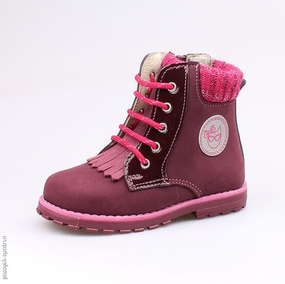 352157-32 Ботинки для девочки бордовый