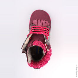 352157-32 Ботинки для девочки бордовый фото №4