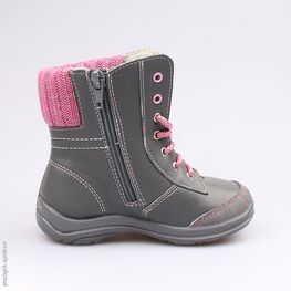 352141-32 Ботинки для девочки сер-роз фото №2