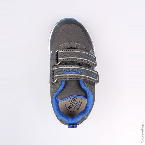 144073-72 Кроссовки на липучках для мальчики сер-гол фото №4