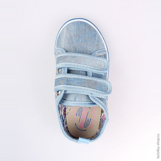 341032-12 Кеды для девочки голубой фото №4