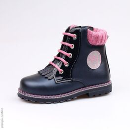 352157-31 Ботинки для девочки син-роз