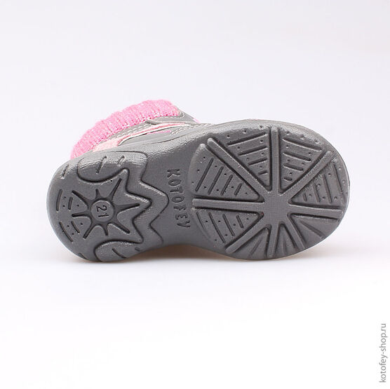 152169-32 Ботинки для девочки сер-роз фото №3