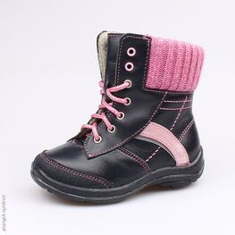 352141-33 Ботинки для девочки син-роз