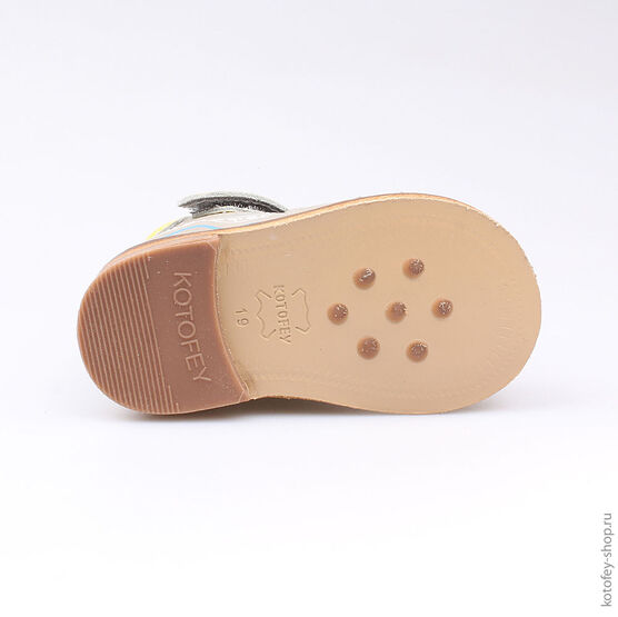 022070-22 Туфли летние для мальчики сер-жел фото №3