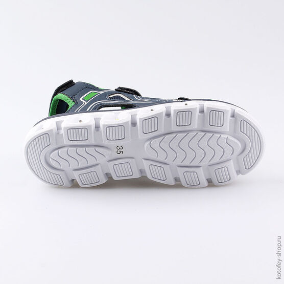 524031-11 Пляжная обувь с LED-подсветкой для мальчики син-зел фото №3