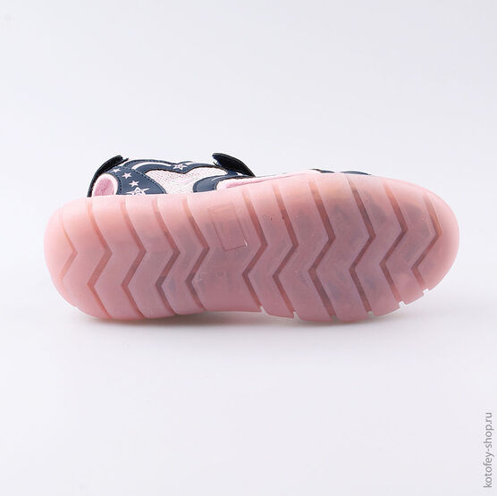 524048-12 Пляжная обувь с LED-подсветкой для девочки син-роз фото №3
