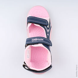 524048-12 Пляжная обувь с LED-подсветкой для девочки син-роз фото №4