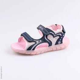 524048-12 Пляжная обувь с LED-подсветкой для девочки син-роз