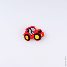 03014004-40 Украшение для обуви Трактор для мальчики красный