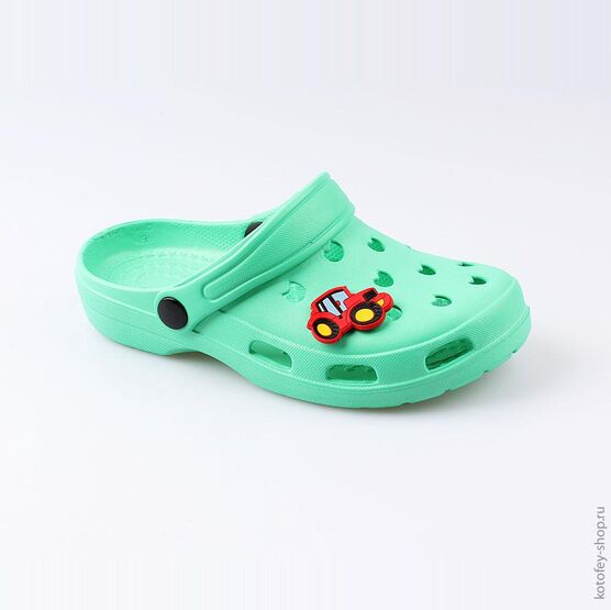 03014004-40 Украшение для обуви Трактор для мальчики красный фото №2