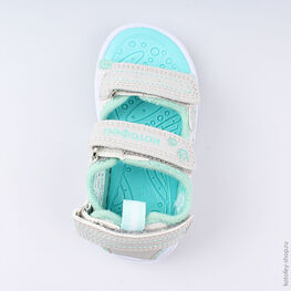 124002-11 Пляжная обувь с LED-подсветкой для девочки сер-бир фото №4