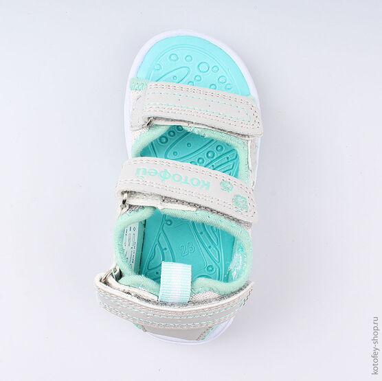 124002-11 Пляжная обувь с LED-подсветкой для девочки сер-бир фото №4