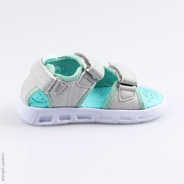 124002-11 Пляжная обувь с LED-подсветкой для девочки сер-бир фото №2