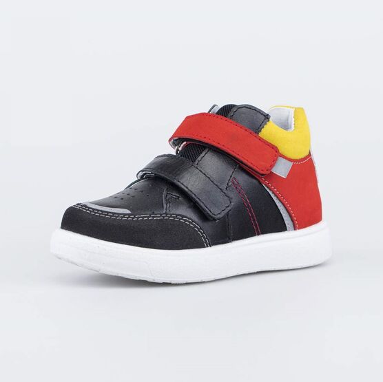 552311-21 Кожаные ботинки на липучках для мальчики черный