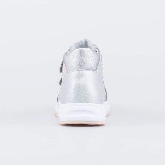 352380-21 Кожаные ботинки на липучках для девочки серебристый фото №5