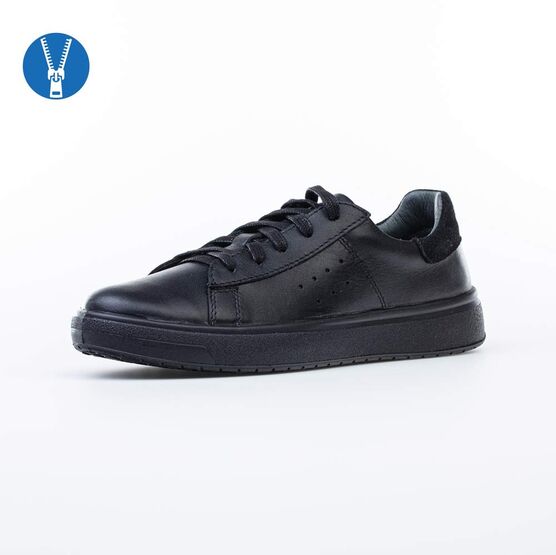 532263-21 Черные кожаные полуботинки для мальчики черный