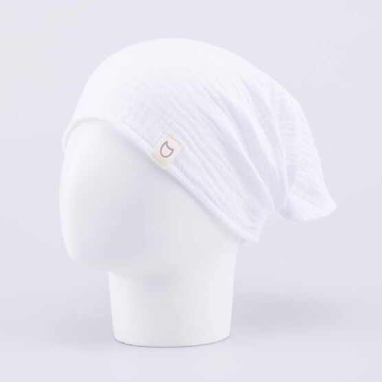 07811992-40 Белая косынка из муслина на резинке для девочки белый