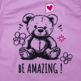 07852085-42 Купальник слитный для девочки Милый мишка для девочки сиреневый фото №4