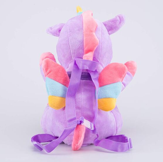 02810311-40 Плюшевый рюкзак-игрушка Аликорн для девочки фиолетовый + розовый фото №3