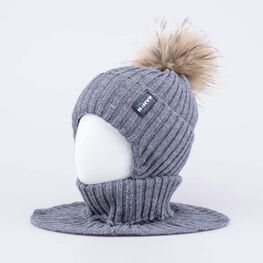 07711563-40 Шапка и снуд темно-серый для мальчики темно-серый
