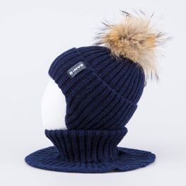 07711563-41 Шапка и снуд темно-синий для мальчики темно-синий фото №2