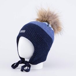 07711569-41 Шапка на завязках для мальчика для мальчики темно-синий