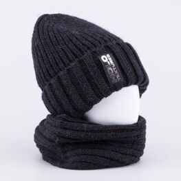 07711572-41 Шапка и снуд черный для мальчики черный