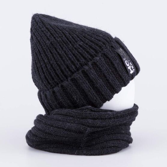 07711572-41 Шапка и снуд черный для мальчики черный фото №2