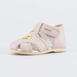121055-72 Текстильные сандали для первых шагов для девочки бежевый