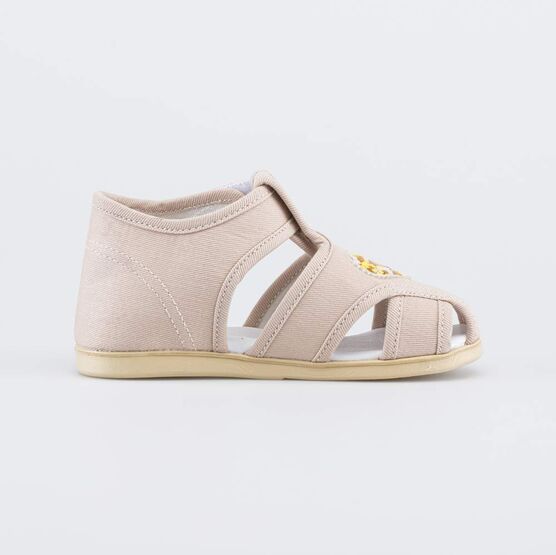 121055-72 Текстильные сандали для первых шагов для девочки бежевый фото №2