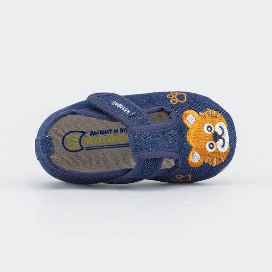 131201-11 Текстильная обувь Веселый тигренок для мальчики синий фото №4