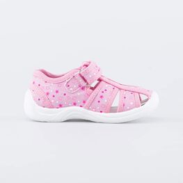 221134-11 Текстильные сандалии для малышей для девочки розовый фото №2