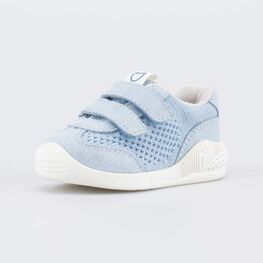 044011-12 Голубые текстильные кроссовки для мальчики голубой