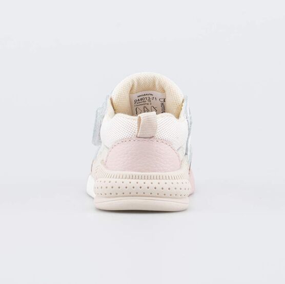 044013-71 Кроссовки на липучке Котенок для девочки бежевый + розовый фото №5