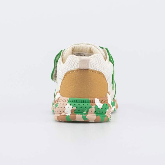 044014-71 Кроссовки на липучке Джунгли для мальчики бежевый + зеленый фото №5