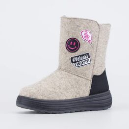 667047-41 Валенки-полусапожки Стикер бежевый для девочки бежевый