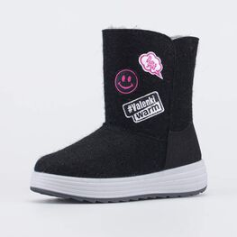 667047-42 Валенки-полусапожки Стикер черный для девочки черный
