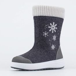 667048-41 Валенки для девочки суперутепленные Снежинка темно-серый для девочки темно-серый