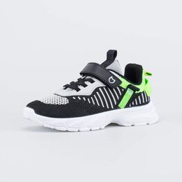 644457-11 Текстильные кроссовки для мальчика-подростка для мальчики черный + серый