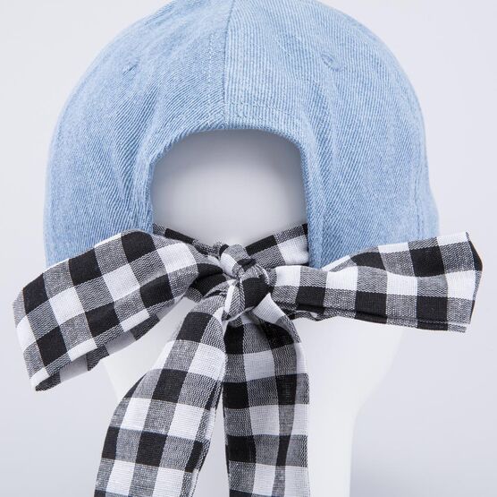 07809094-40 Кепка-бейсболка с бантиком для девочки для девочки джинс фото №4