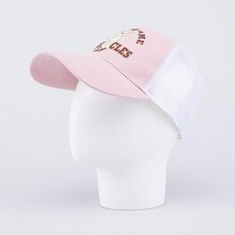 07809098-40 Кепка-бейсболка с сеточкой Медвежонок для девочки белый,розовый фото №2