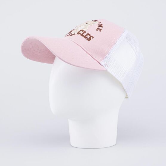 07809098-40 Кепка-бейсболка с сеточкой Медвежонок для девочки белый,розовый фото №2